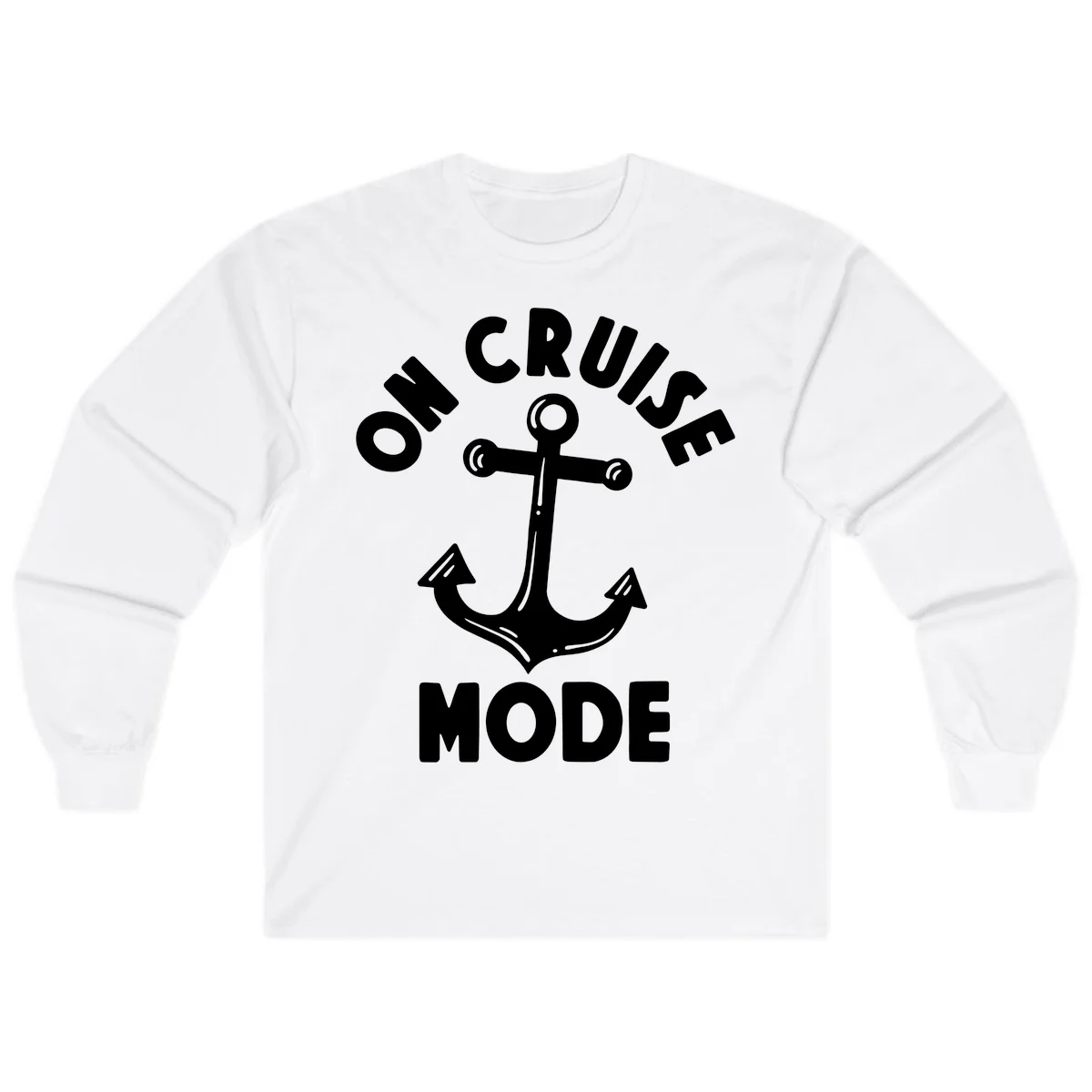Cruise Mode Anchor Long Sleeve Tee in White