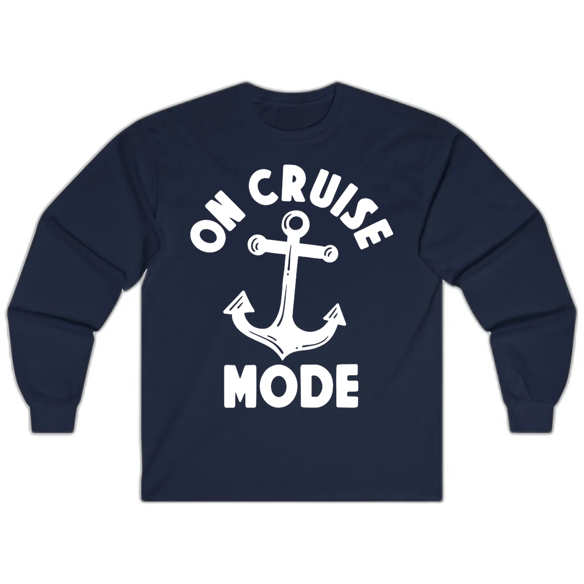 Cruise Mode Anchor Long Sleeve Tee in Navy