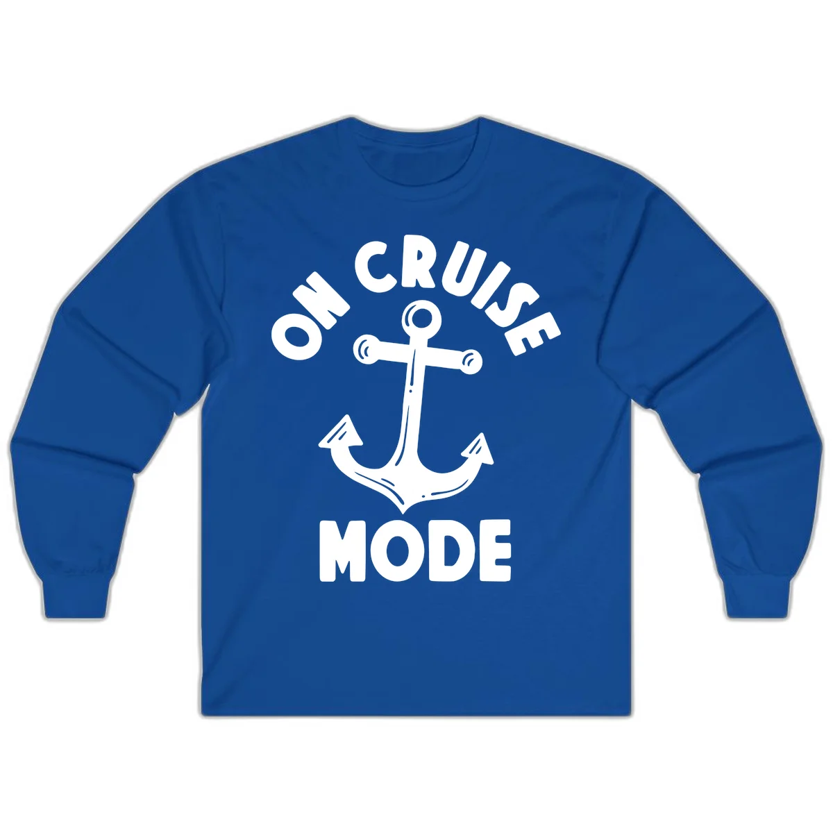 Cruise Mode Anchor Long Sleeve Tee in Royal
