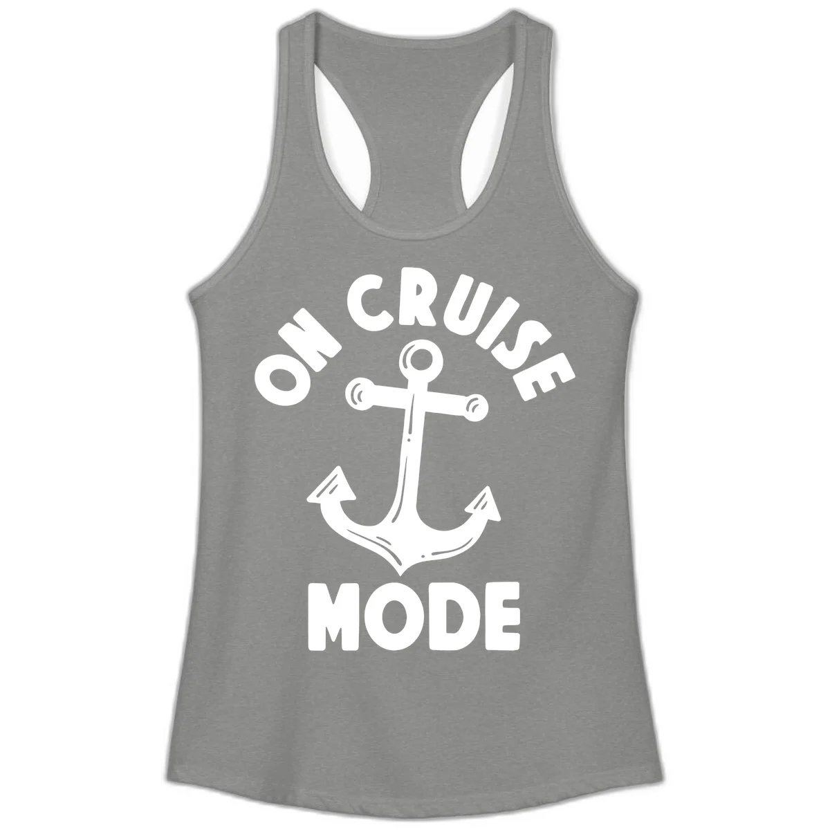 Cruise Mode Anchor Ladies Tank Top in Heather Grey