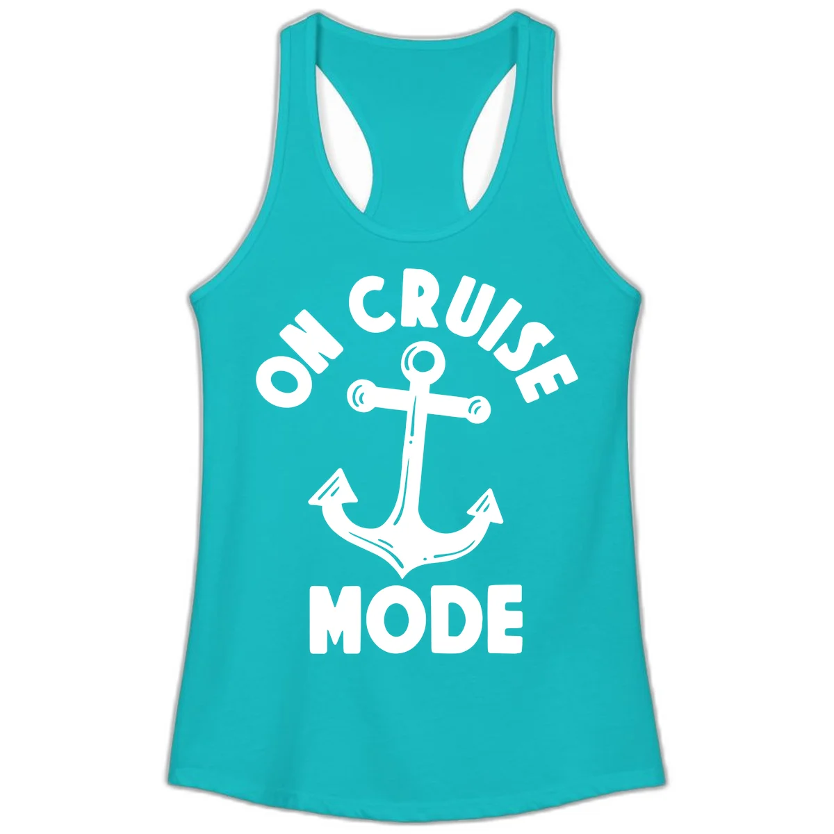 Cruise Mode Anchor Ladies Tank Top in Tahiti Blue