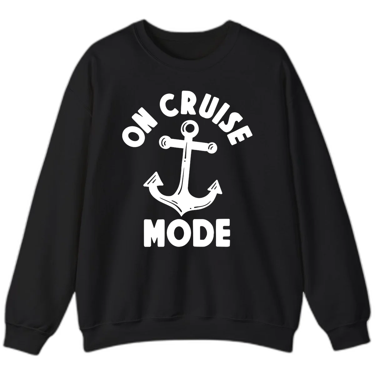 Cruise Mode Anchor Sweatshirt for Your Voyage in Black