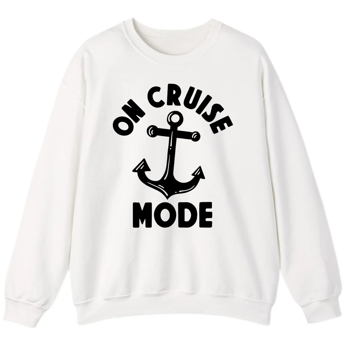 Cruise Mode Anchor Sweatshirt for Your Voyage in White