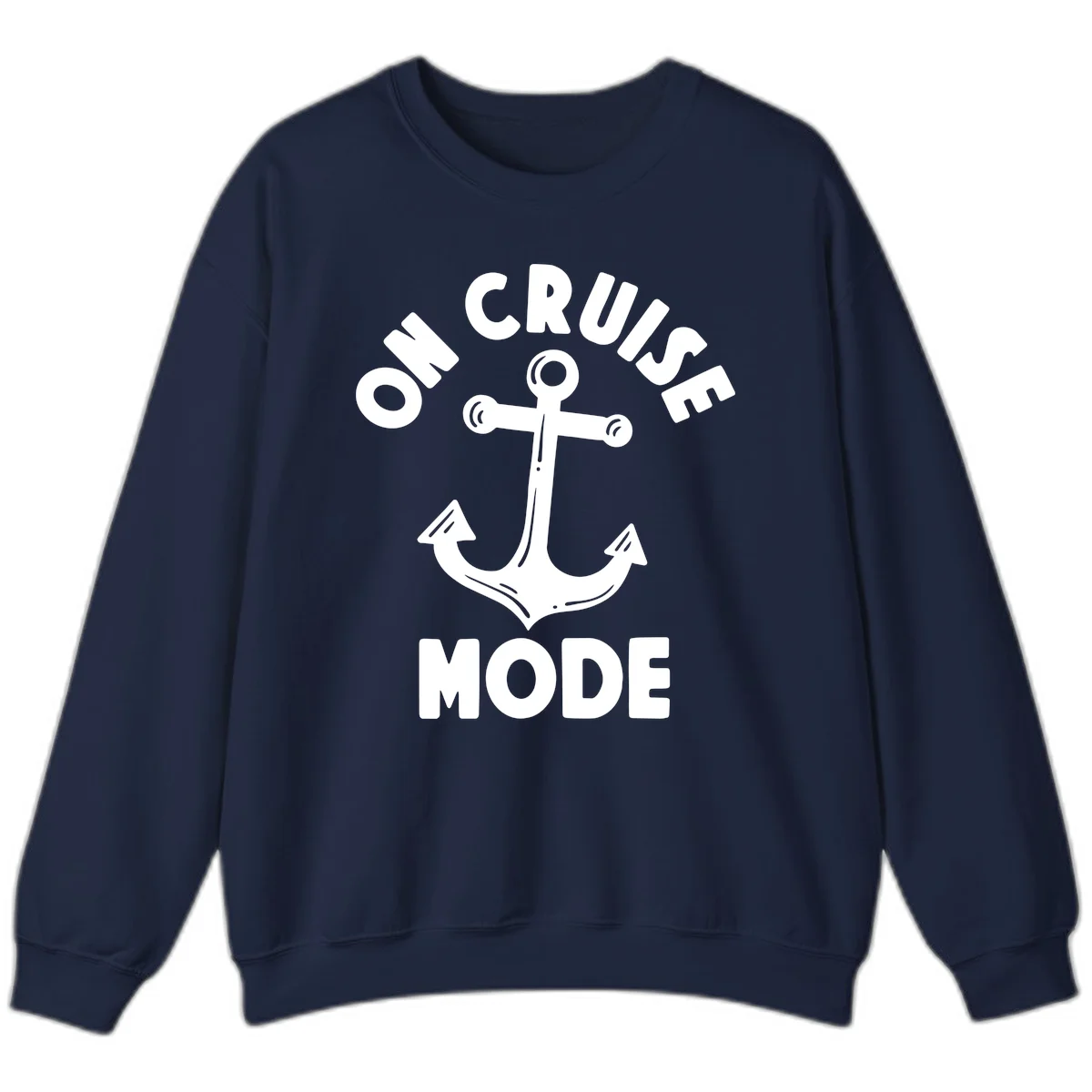 Cruise Mode Anchor Sweatshirt for Your Voyage in Navy