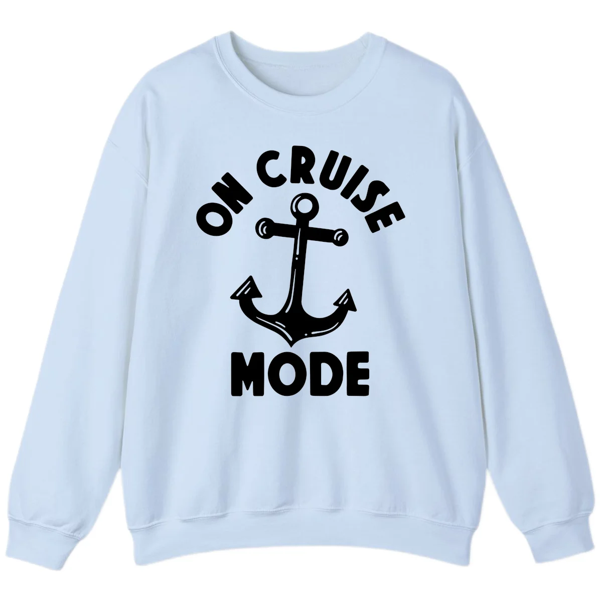 Cruise Mode Anchor Sweatshirt for Your Voyage in Light Blue