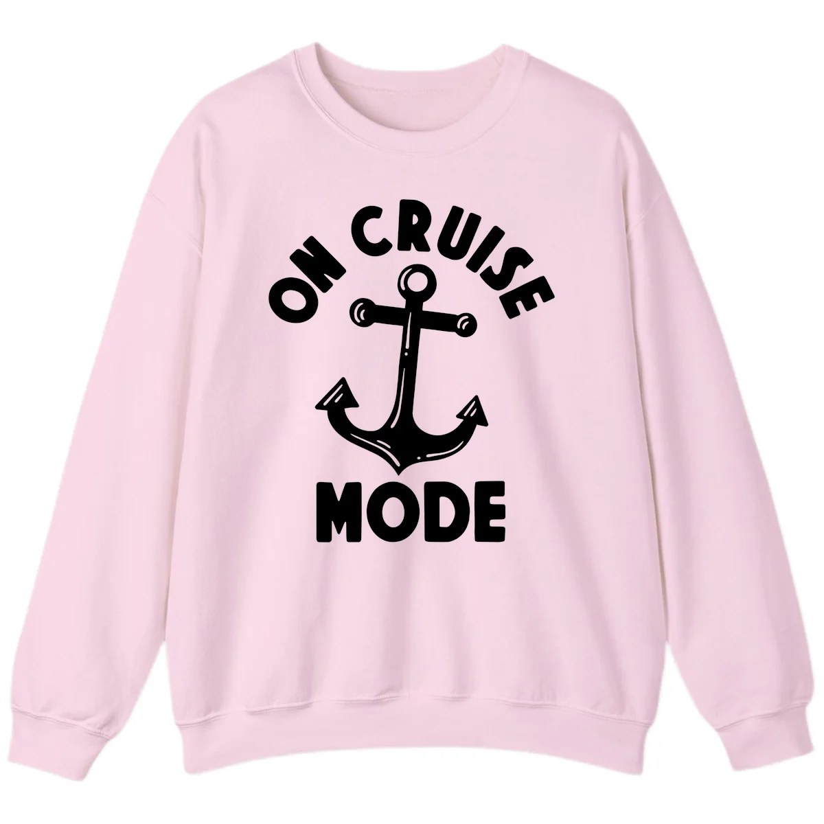 Cruise Mode Anchor Sweatshirt for Your Voyage in Light Pink
