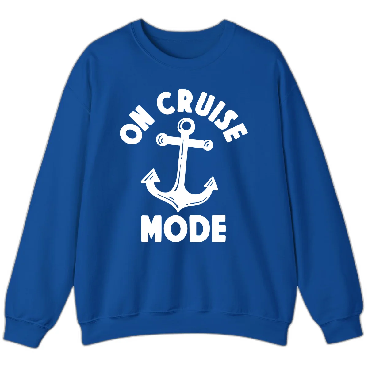 Cruise Mode Anchor Sweatshirt for Your Voyage in Royal