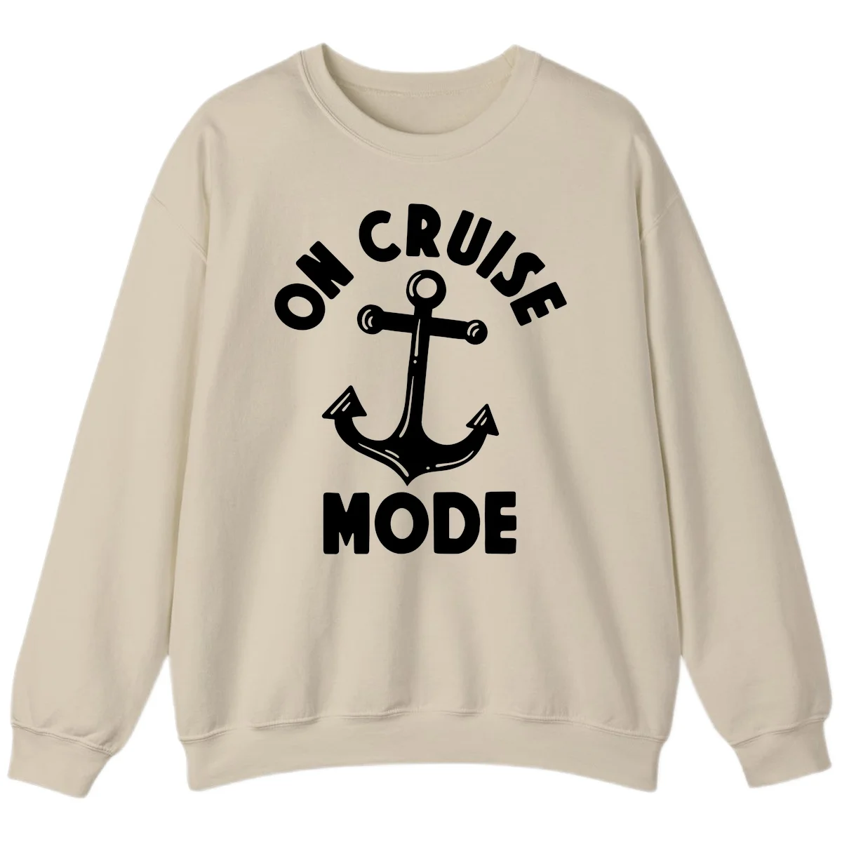 Cruise Mode Anchor Sweatshirt for Your Voyage in Sand