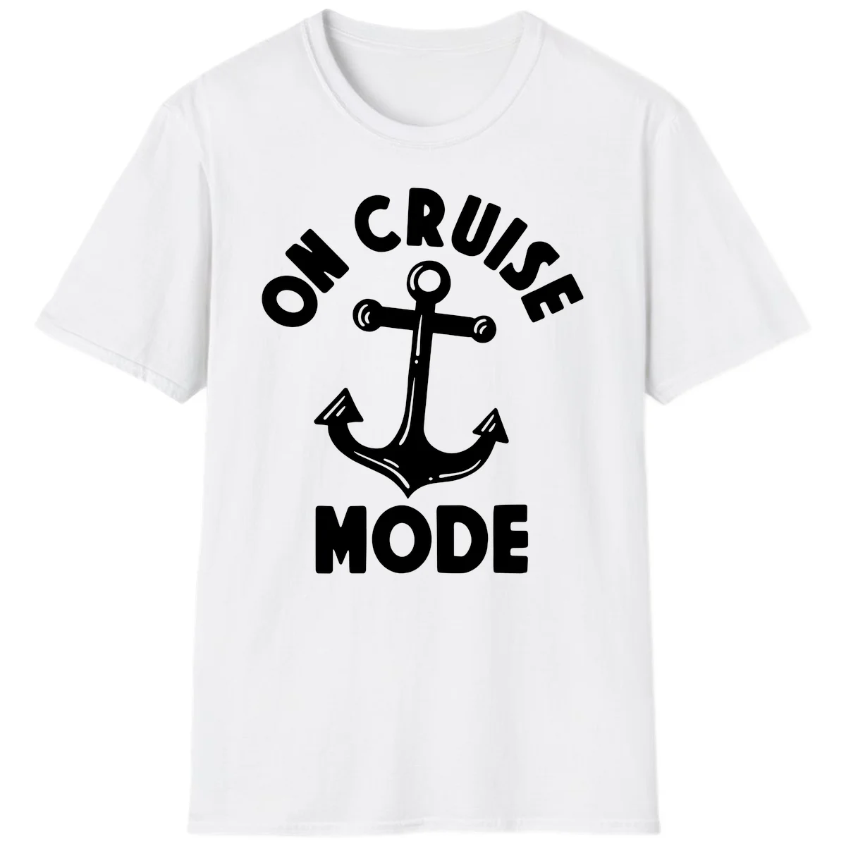 Cruise Mode Anchor T-Shirt for Your Next Vacation in White
