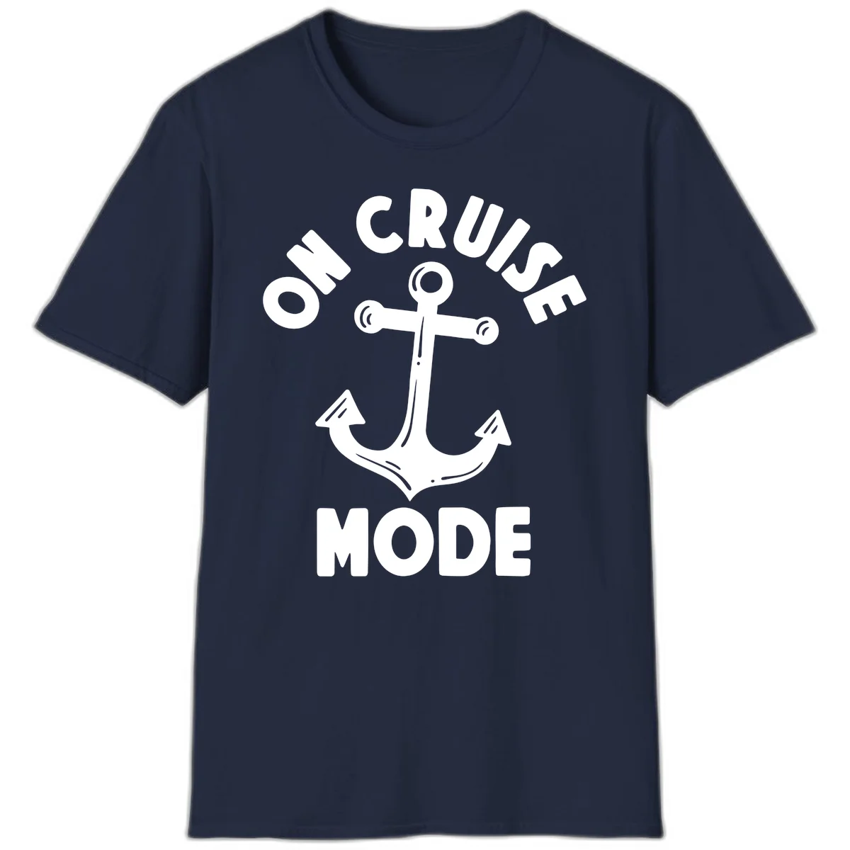 Cruise Mode Anchor T-Shirt for Your Next Vacation in Navy