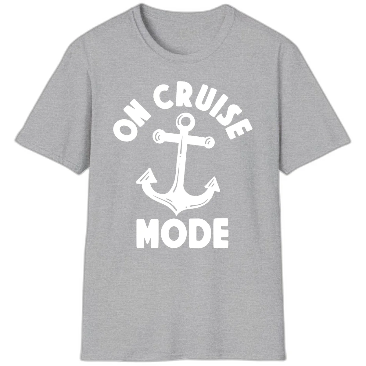 Cruise Mode Anchor T-Shirt for Your Next Vacation in Sport Grey