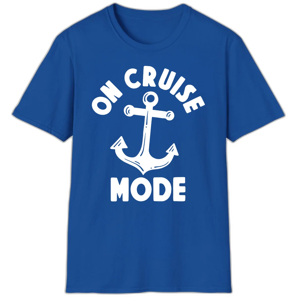 Cruise Mode Anchor T-Shirt for Your Next Vacation in Royal