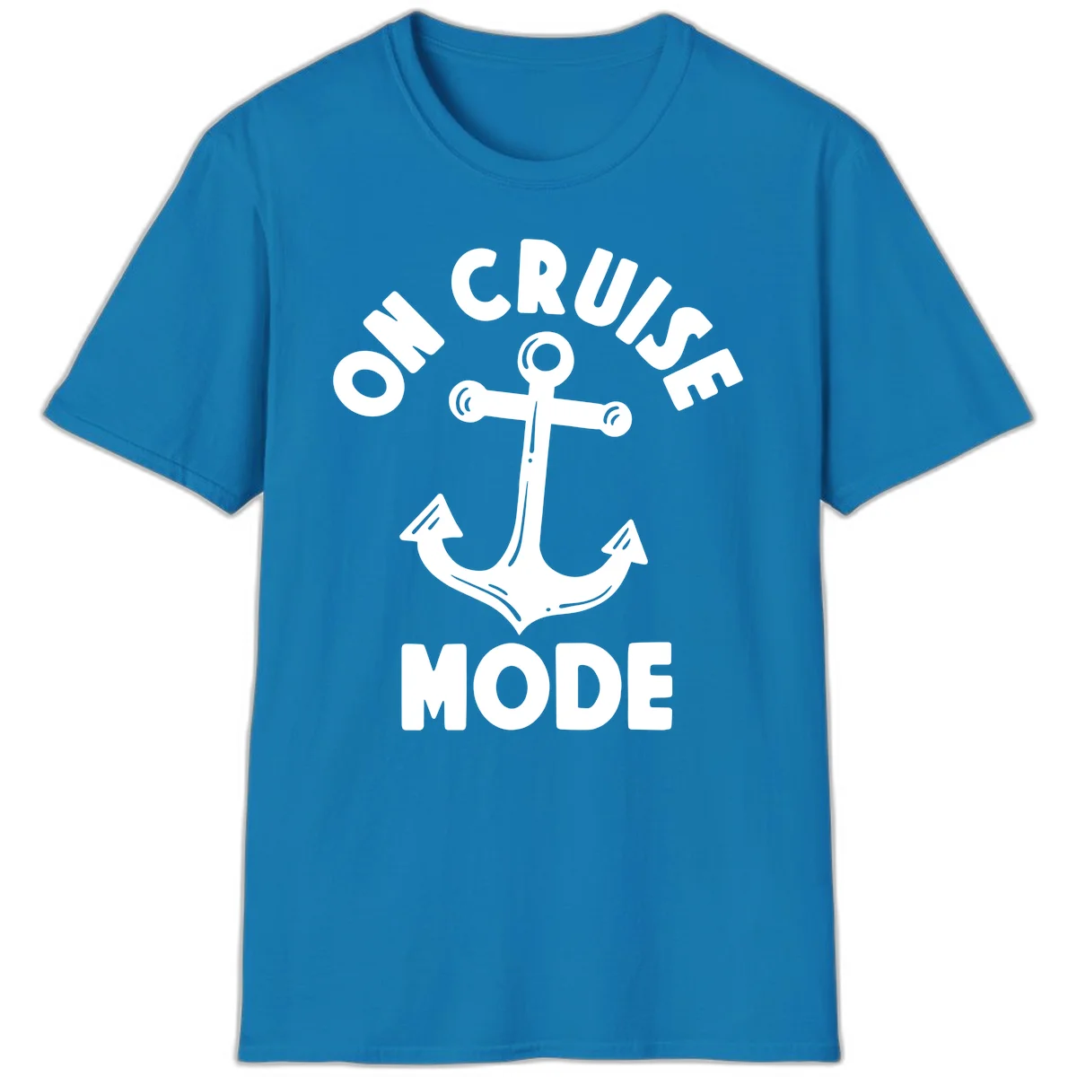 Cruise Mode Anchor T-Shirt for Your Next Vacation in Sapphire