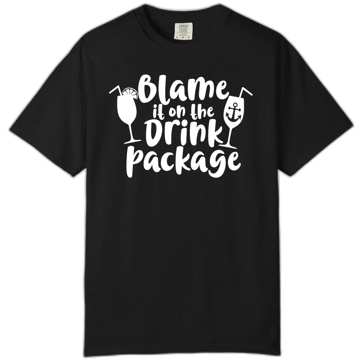 Blame It On The Drink Package Comfort Color in Black