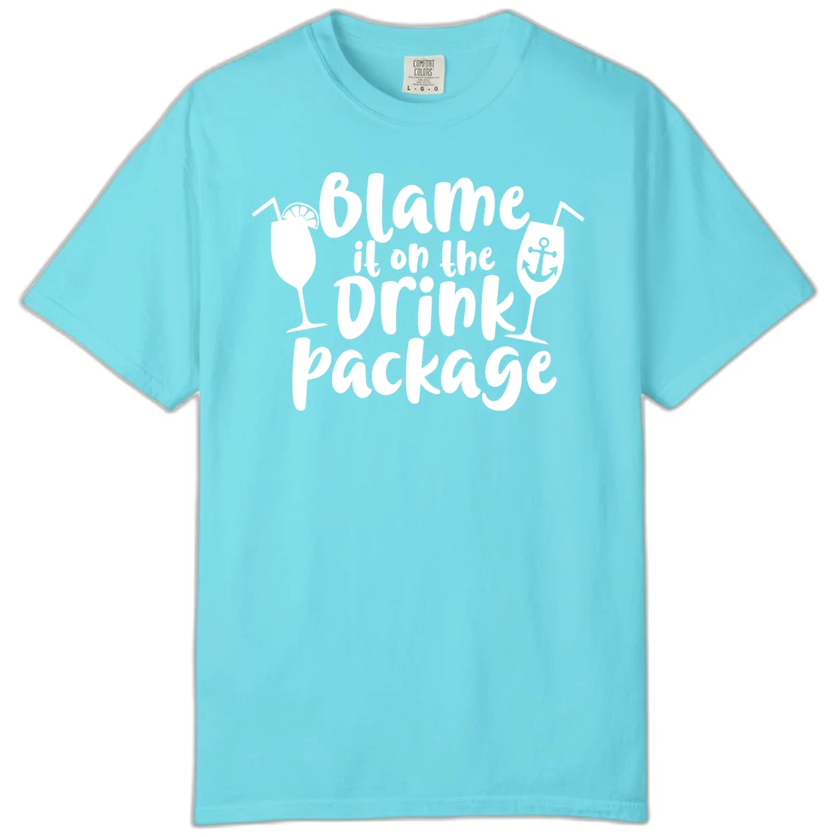 Blame It On The Drink Package Comfort Color in Lagoon Blue