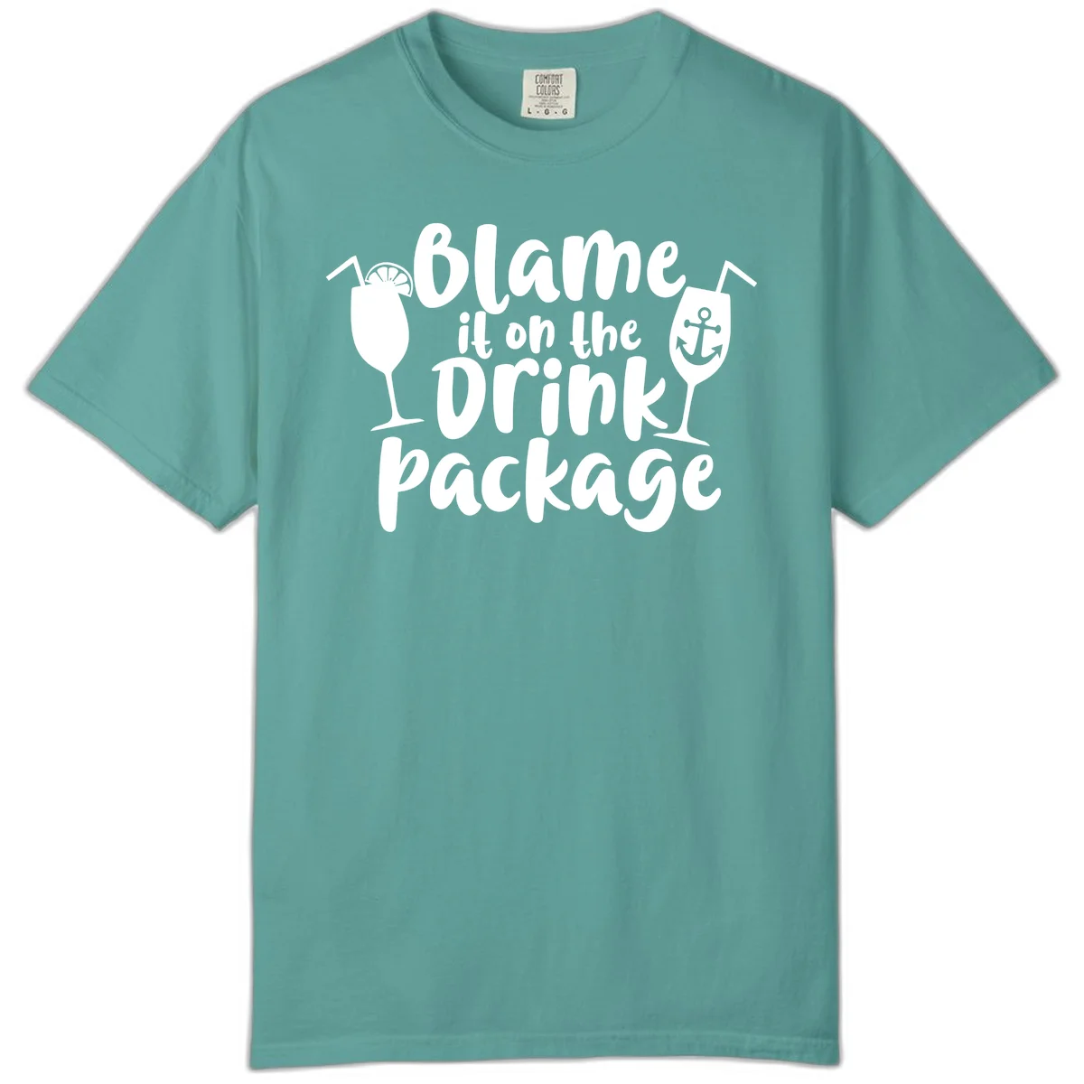 Blame It On The Drink Package Comfort Color in Seafoam
