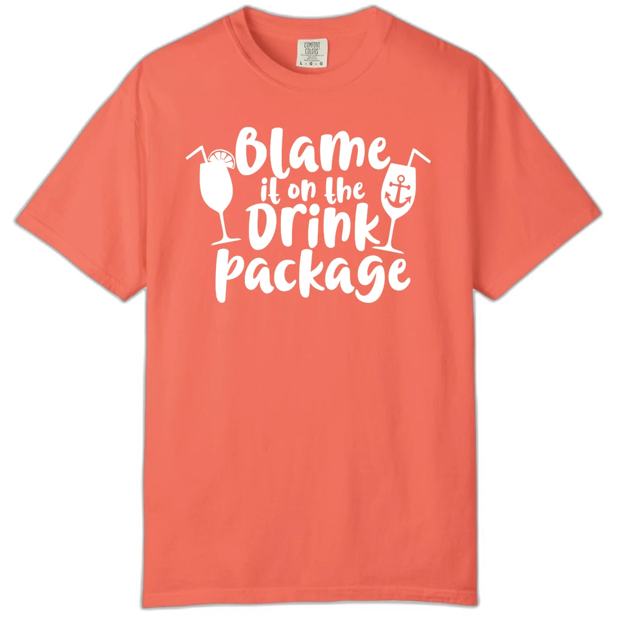 Blame It On The Drink Package Comfort Color in Bright Salmon