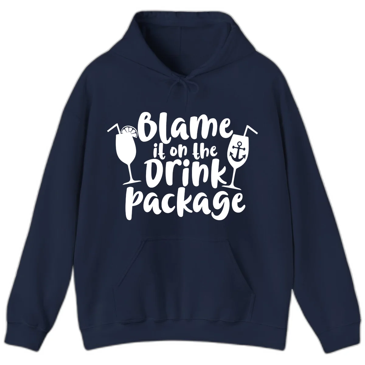 Blame It On The Drink Package Hoodie in Navy