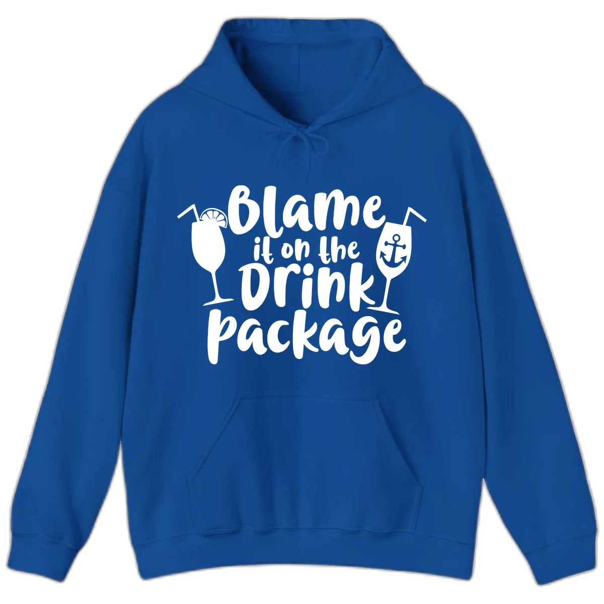 Blame It On The Drink Package Hoodie in Royal