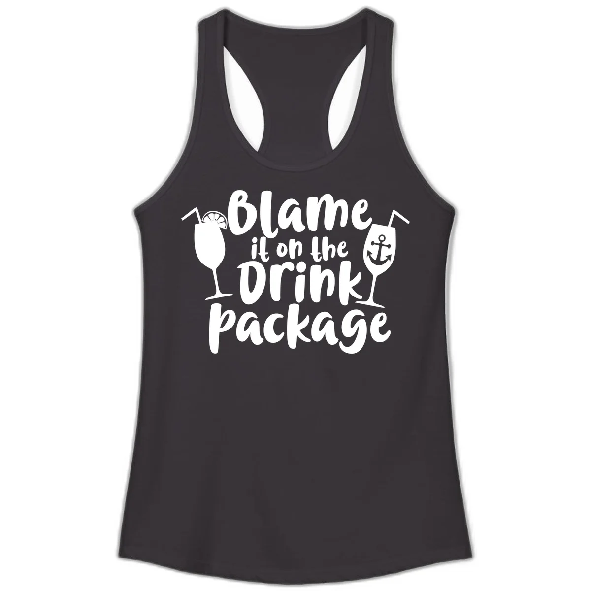 Blame It On The Drink Package Ladies Tank in Black