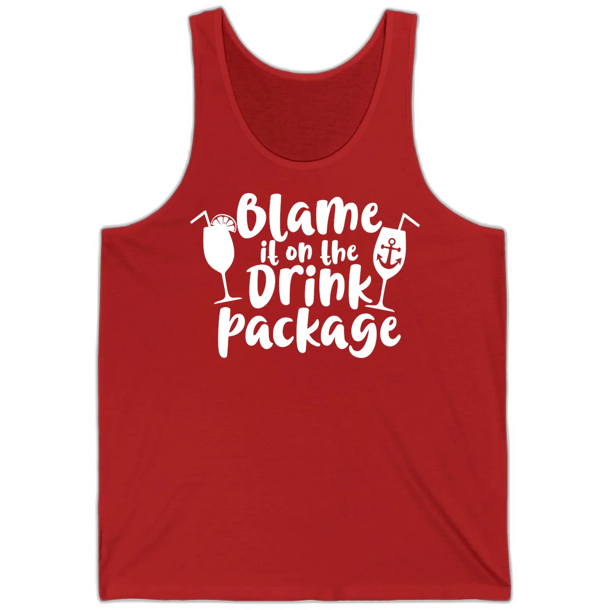 Blame It On The Drink Package Tank in Red