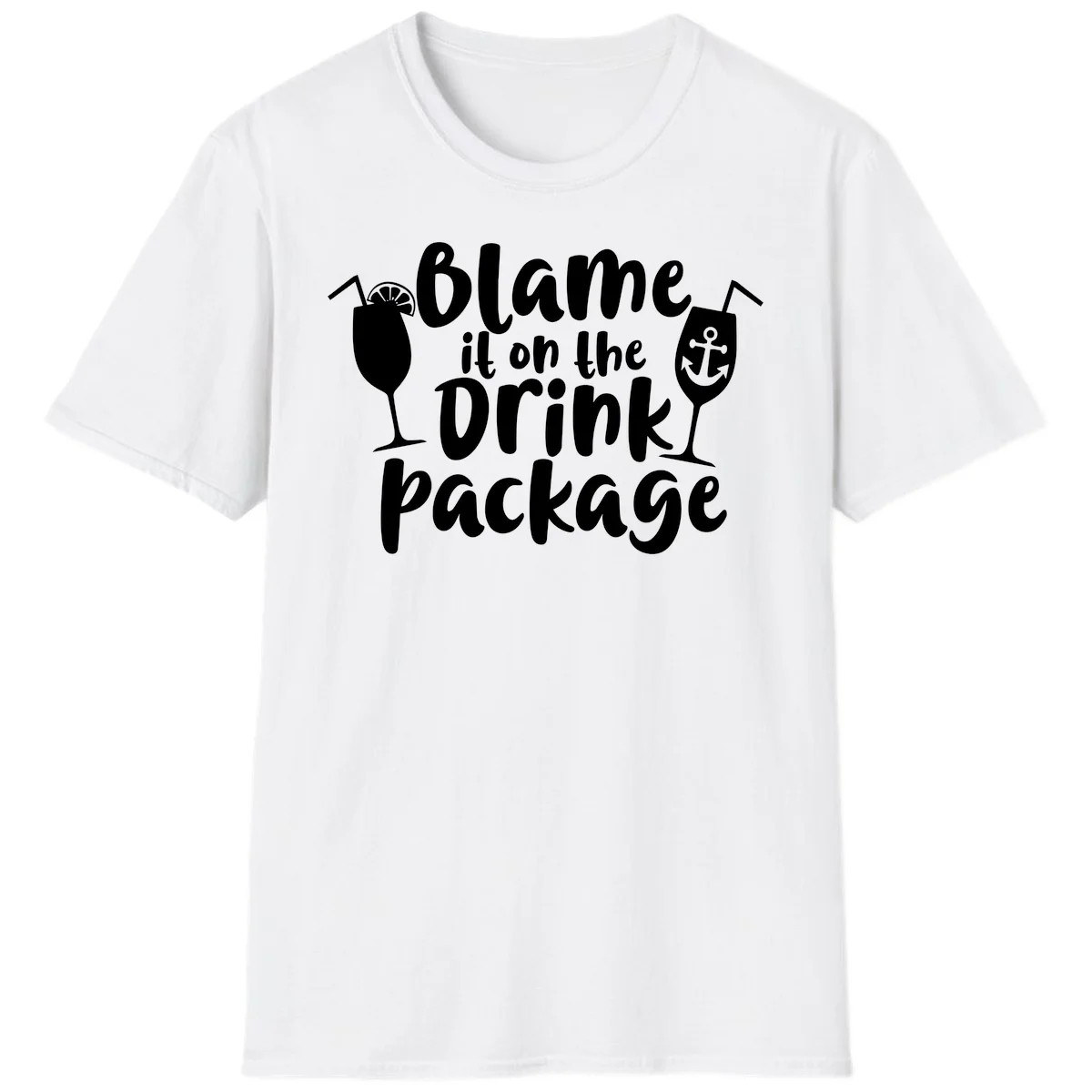 Blame It On The Drink Package T-Shirt in White