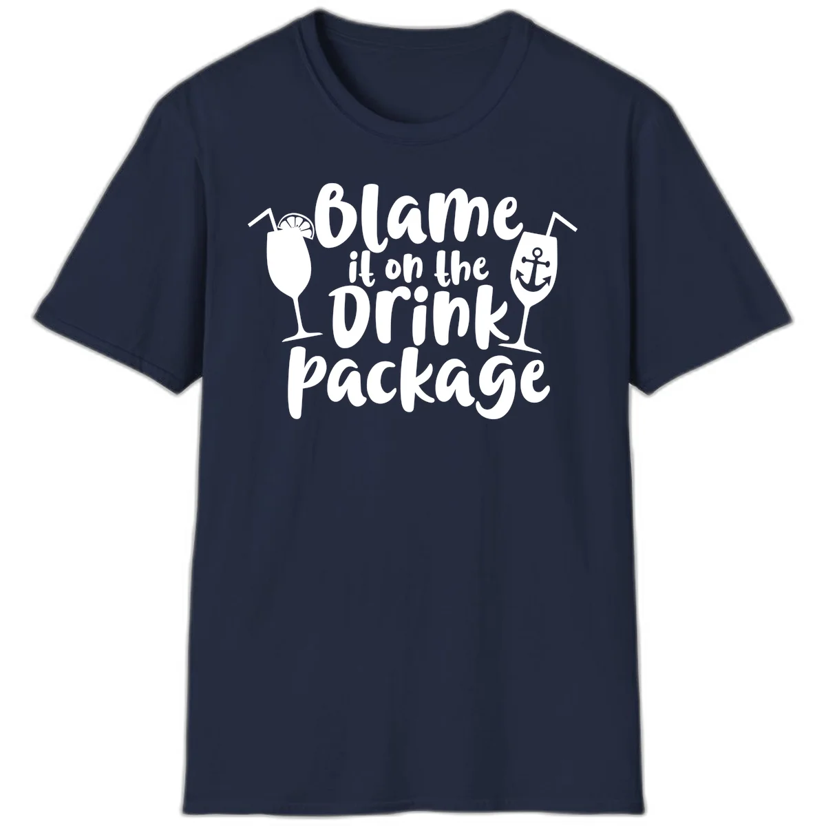 Blame It On The Drink Package T-Shirt in Navy
