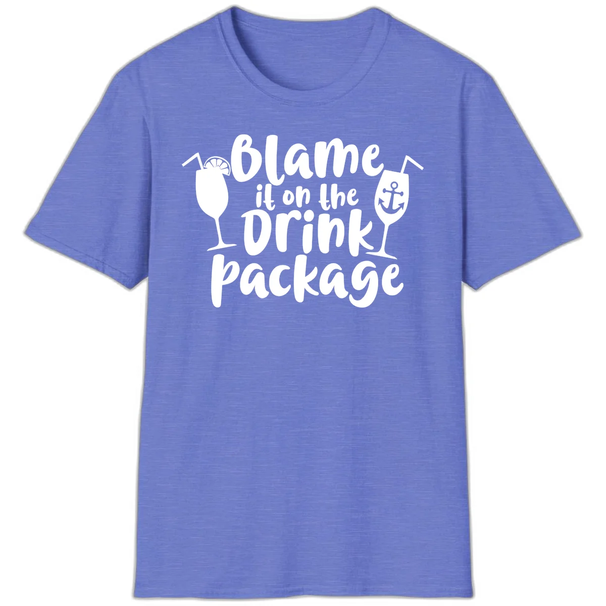 Blame It On The Drink Package T-Shirt in Heather Royal
