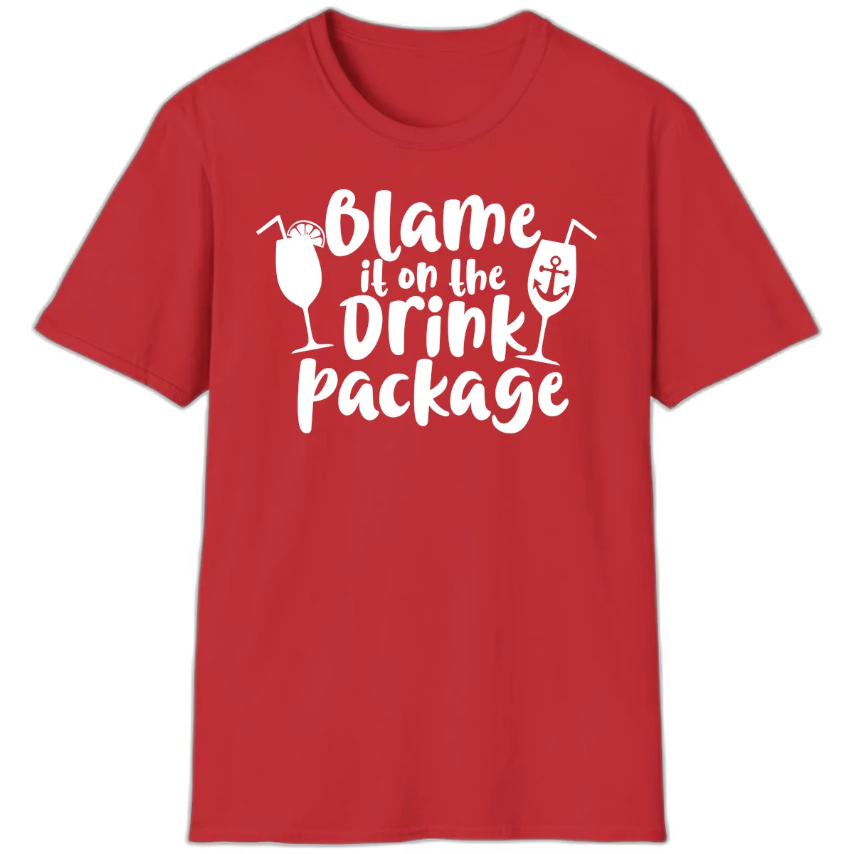 Blame It On The Drink Package T-Shirt in Red