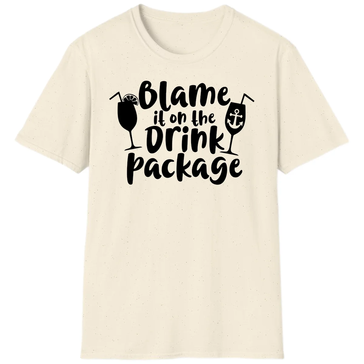 Blame It On The Drink Package T-Shirt in Natural