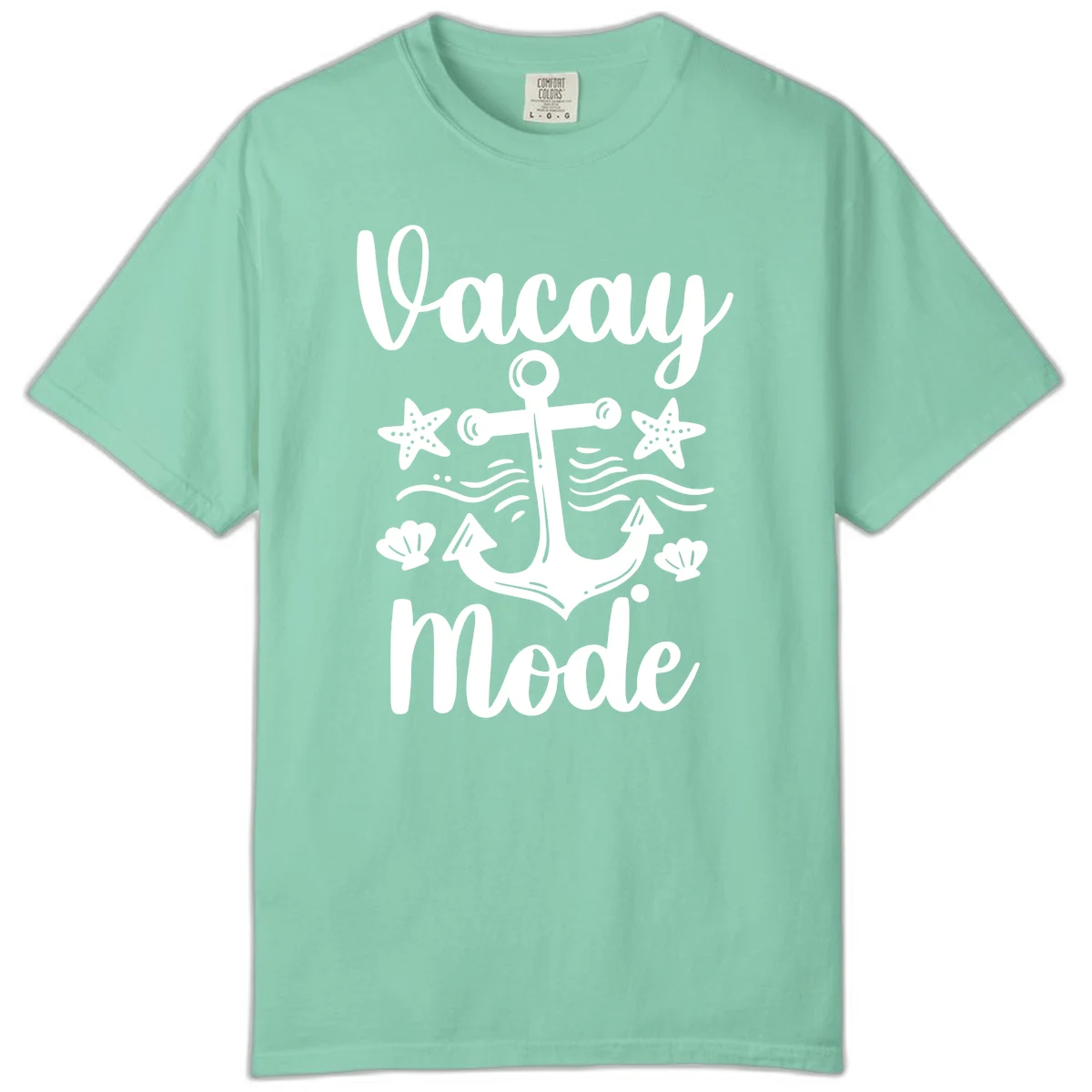Vacay Mode Anchor Comfort Color Tee in Island Reef