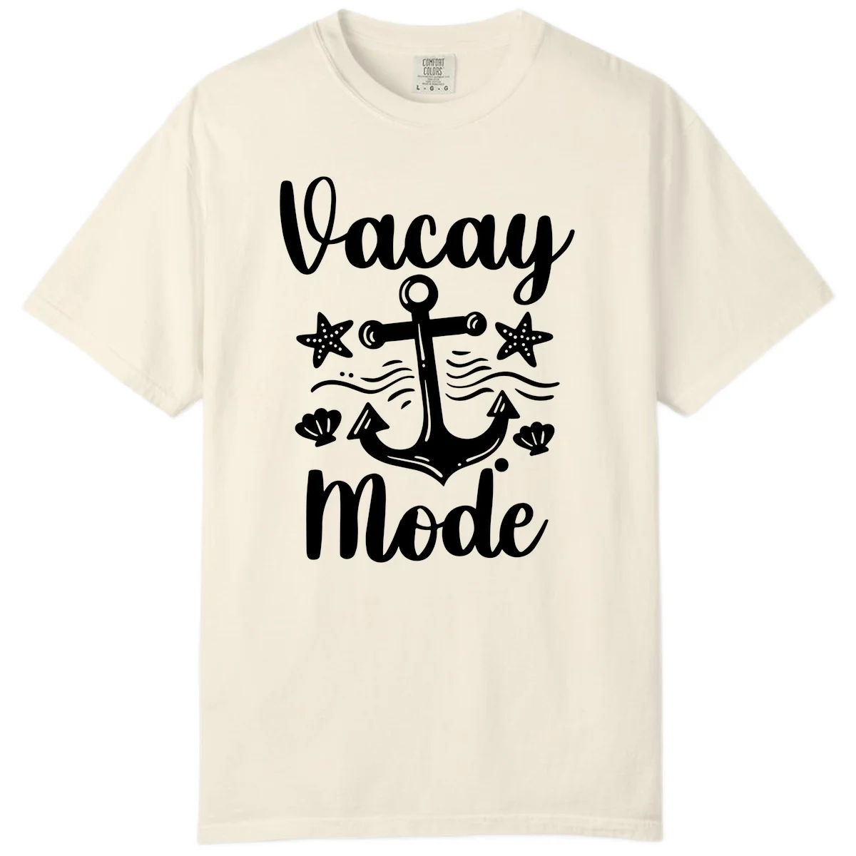 Vacay Mode Anchor Comfort Color Tee in Ivory