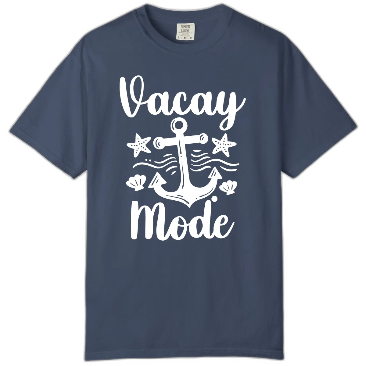 Vacay Mode Anchor Comfort Color Tee in Midnight
