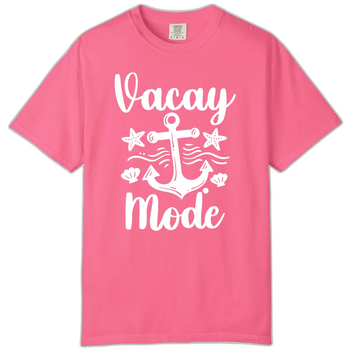 Vacay Mode Anchor Comfort Color Tee in Crunchberry