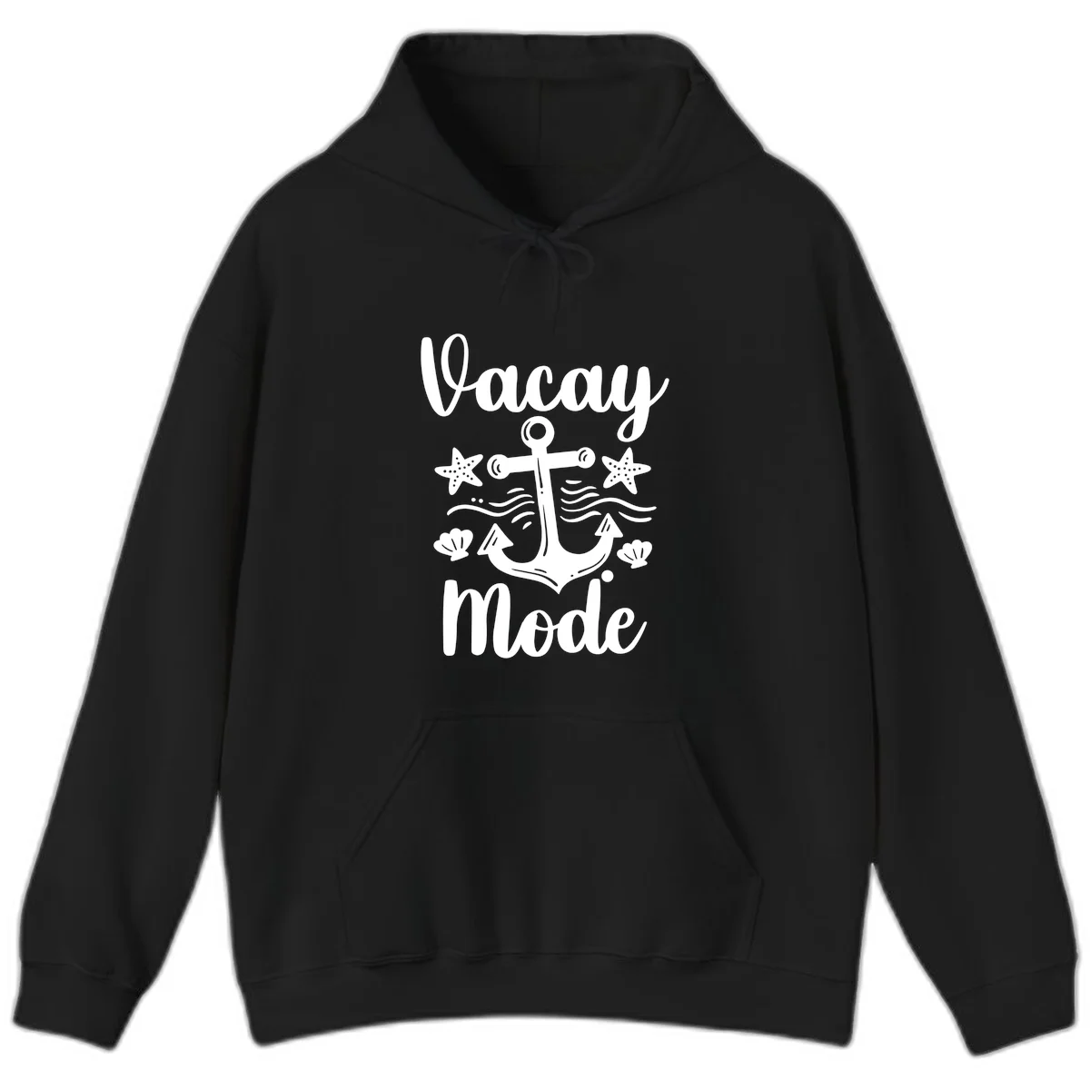 Vacay Mode Anchor Hoodie in Black