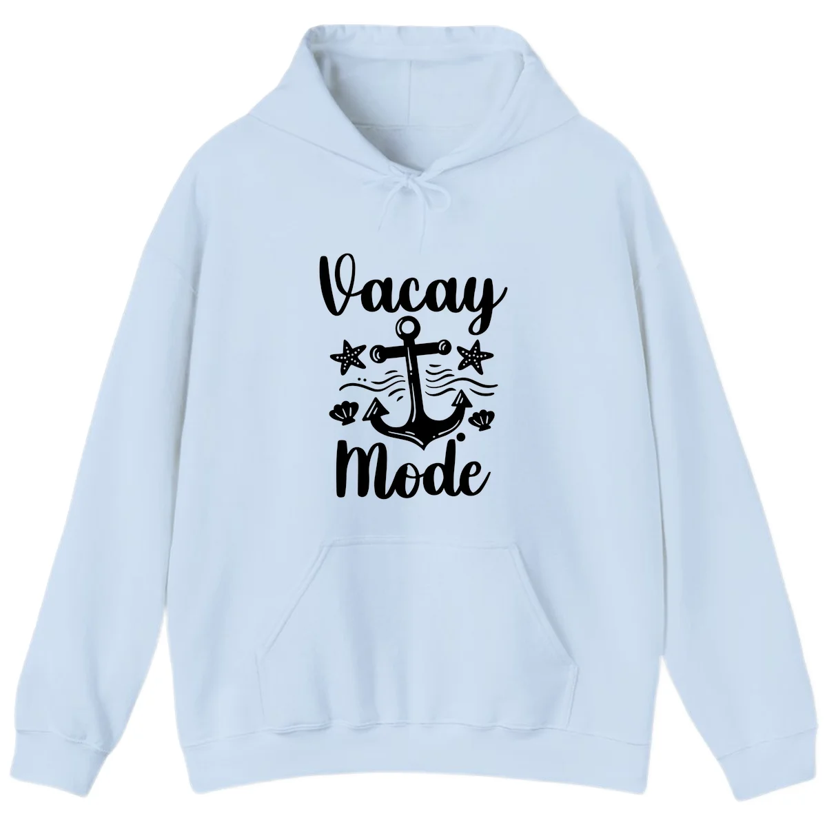 Vacay Mode Anchor Hoodie in Light Blue