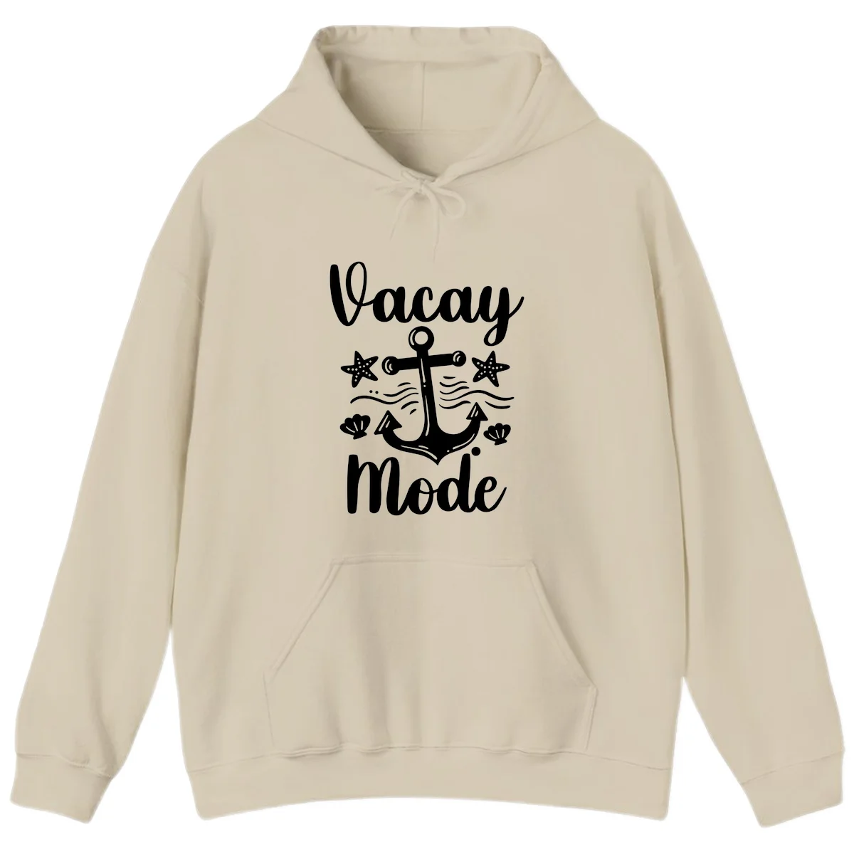 Vacay Mode Anchor Hoodie in Sand