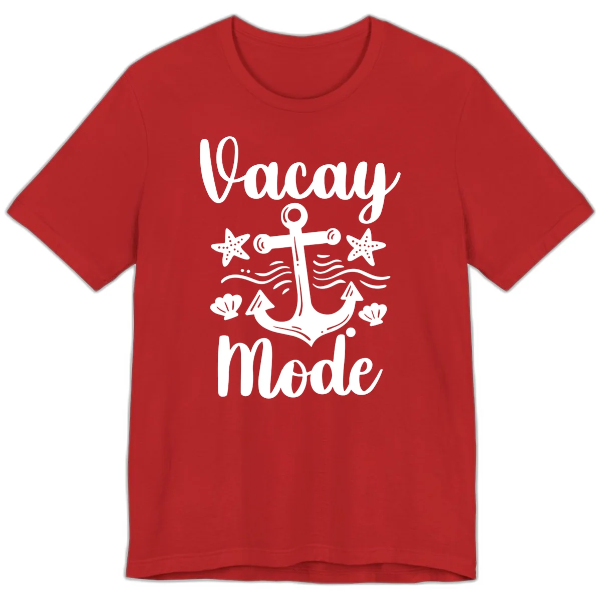 Vacay Mode Anchor Premium T-Shirt in Red