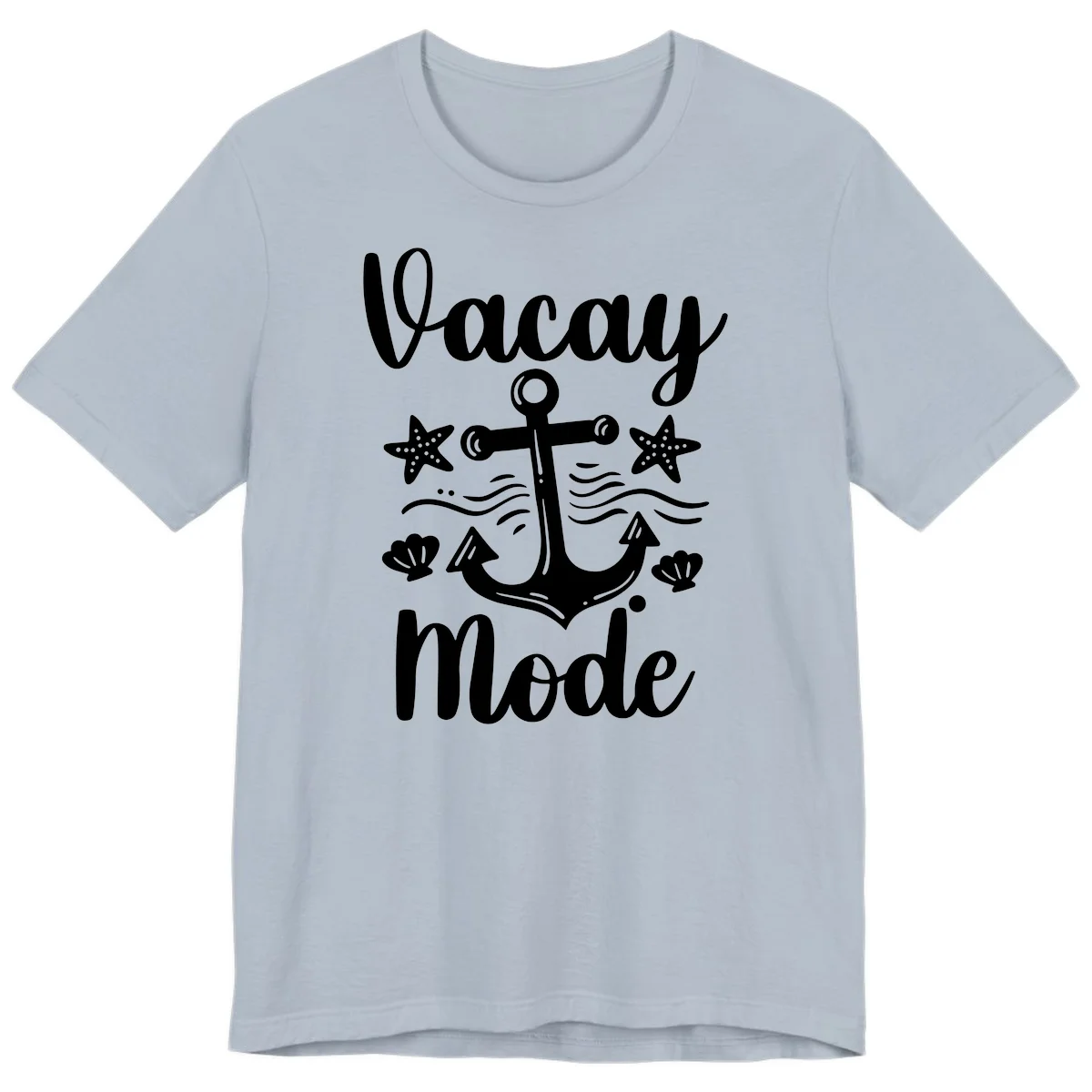Vacay Mode Anchor Premium T-Shirt in Light Blue