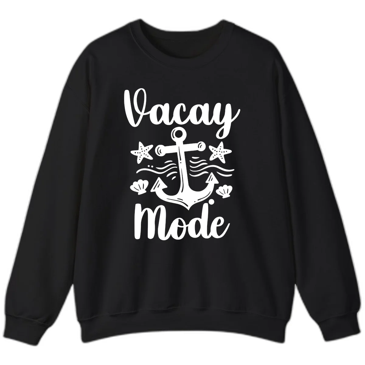 Vacay Mode Anchor Sweatshirt in Black