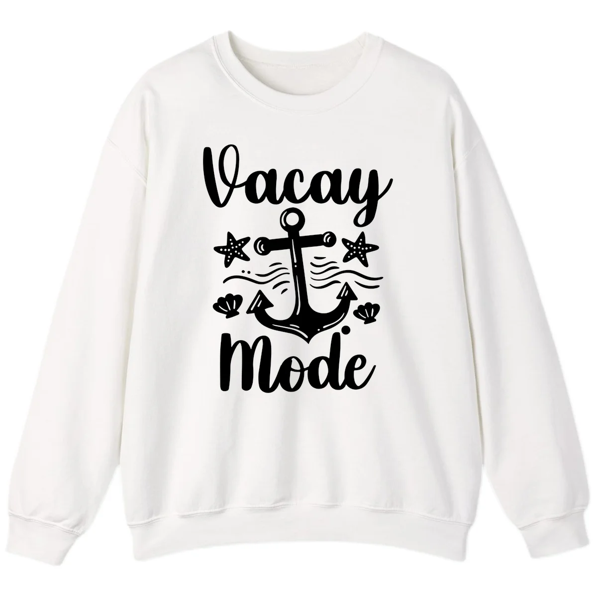 Vacay Mode Anchor Sweatshirt in White