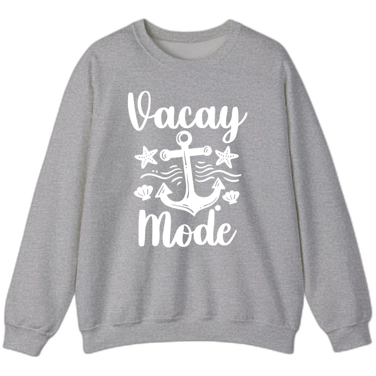 Vacay Mode Anchor Sweatshirt in Sport Grey