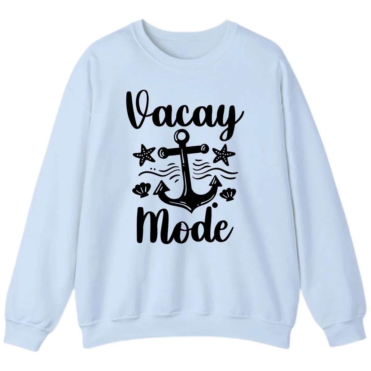 Vacay Mode Anchor Sweatshirt in Light Blue