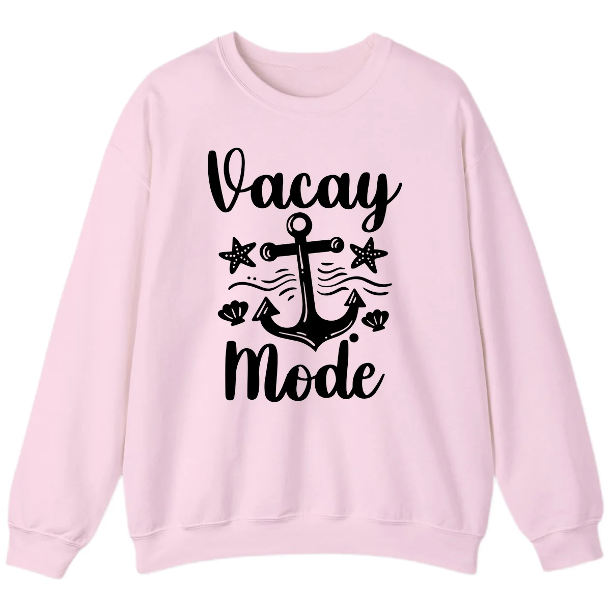 Vacay Mode Anchor Sweatshirt in Light Pink