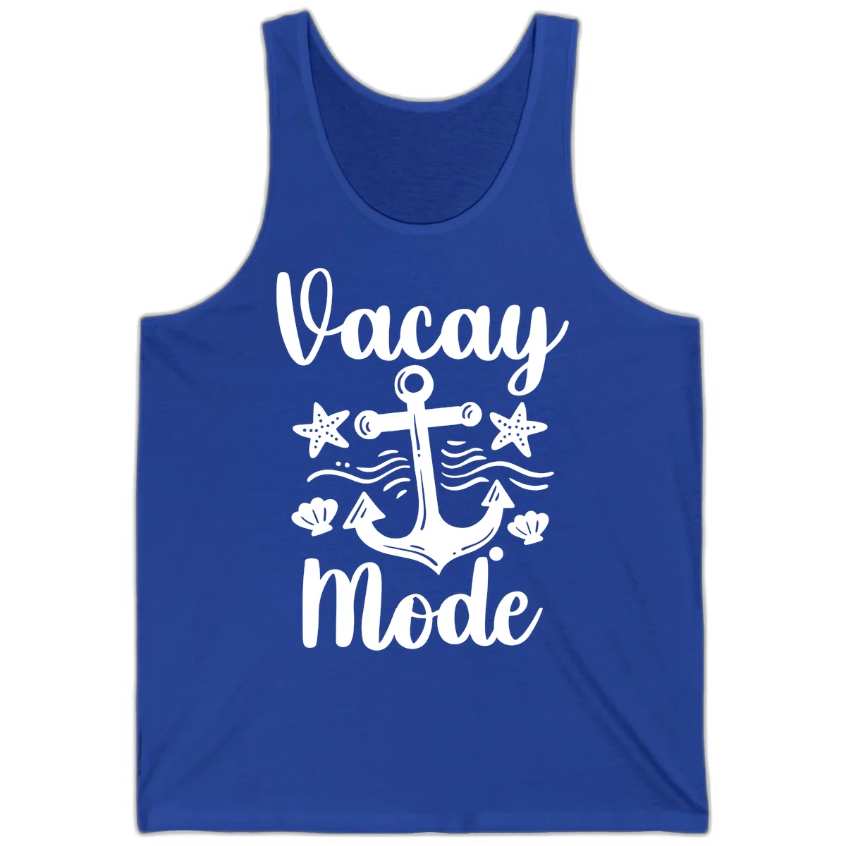 Vacay Mode Anchor Tank Top in True Royal