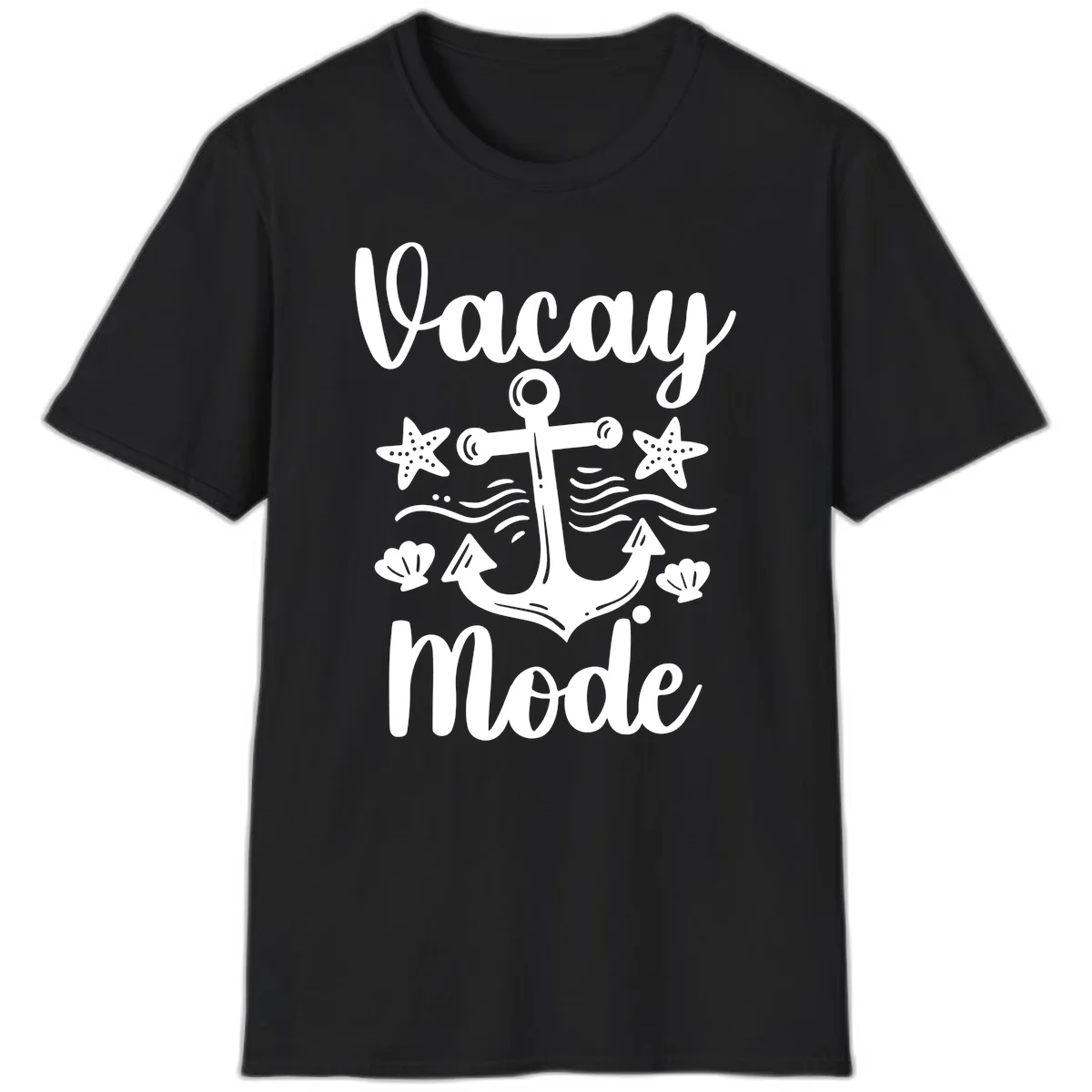 Vacay Mode Anchor T-Shirt in Black