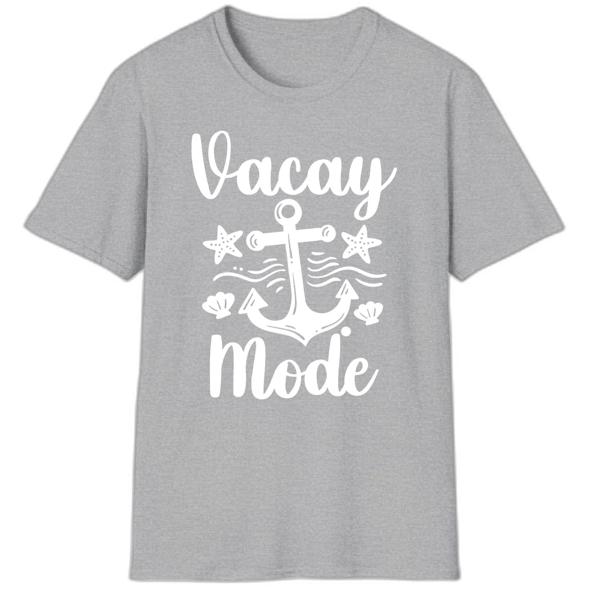 Vacay Mode Anchor T-Shirt in Sport Grey