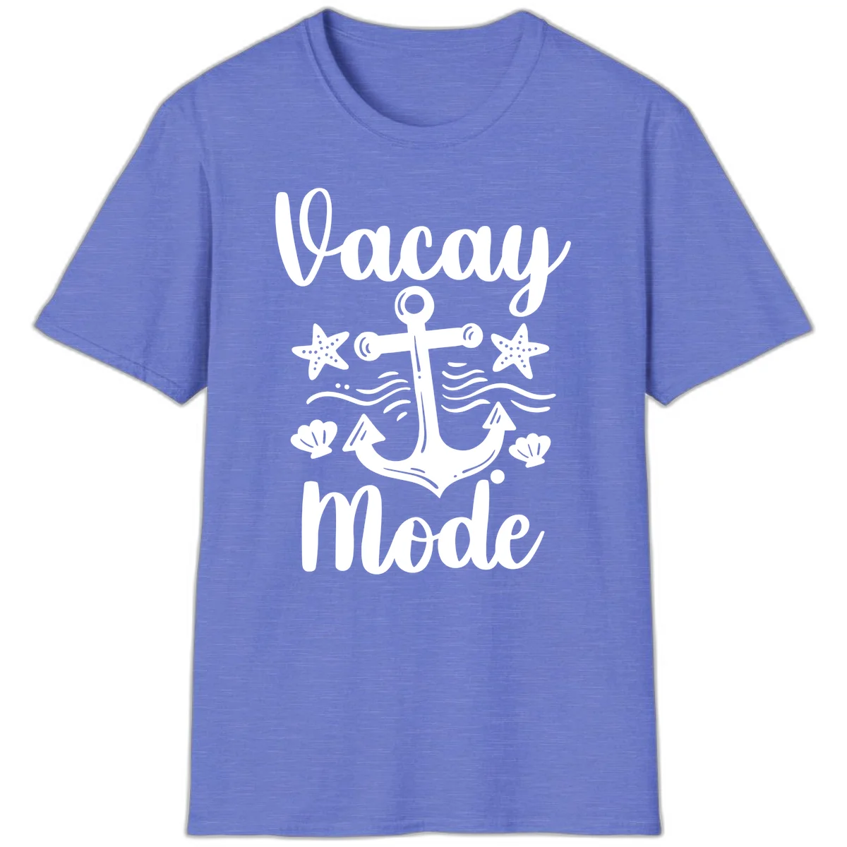 Vacay Mode Anchor T-Shirt in Heather Royal