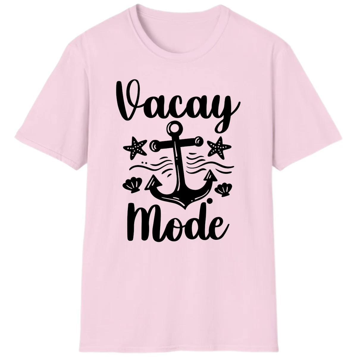 Vacay Mode Anchor T-Shirt in Light Pink