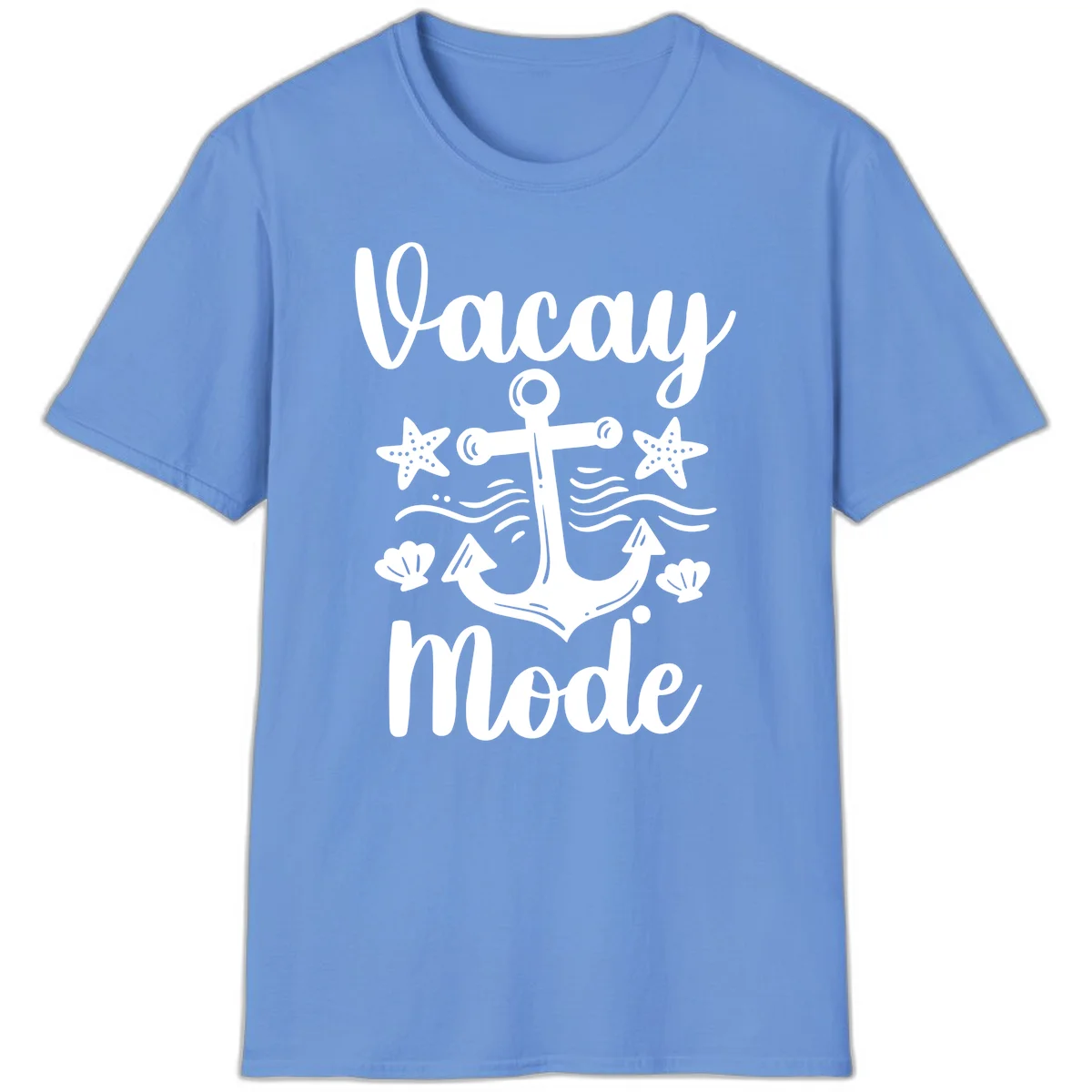 Vacay Mode Anchor T-Shirt in Carolina Blue